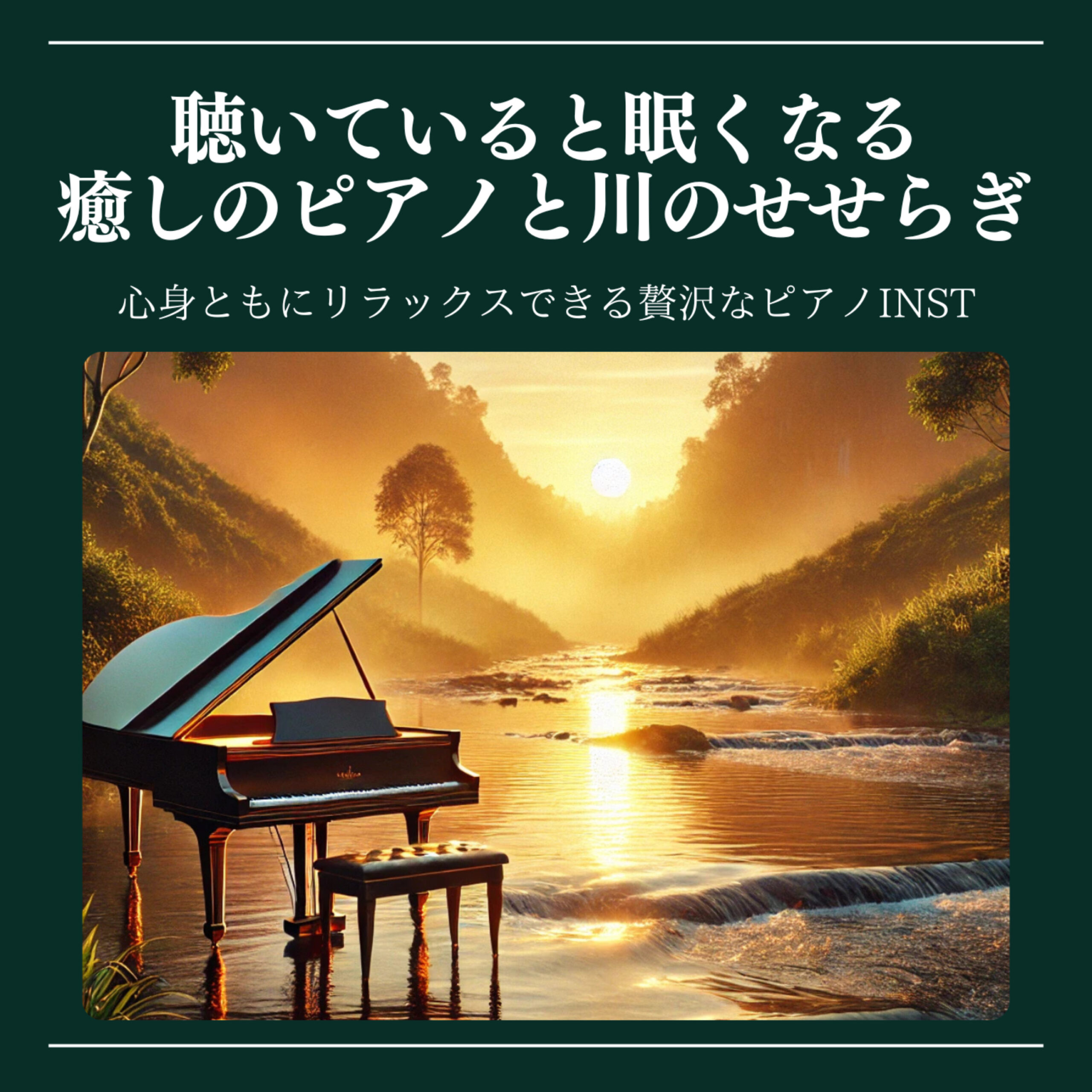 聴いていると眠くなる癒しのピアノと川のせせらぎ 心身ともにリラックスできる贅沢なピアノINST 睡眠用 作業用 熟睡用