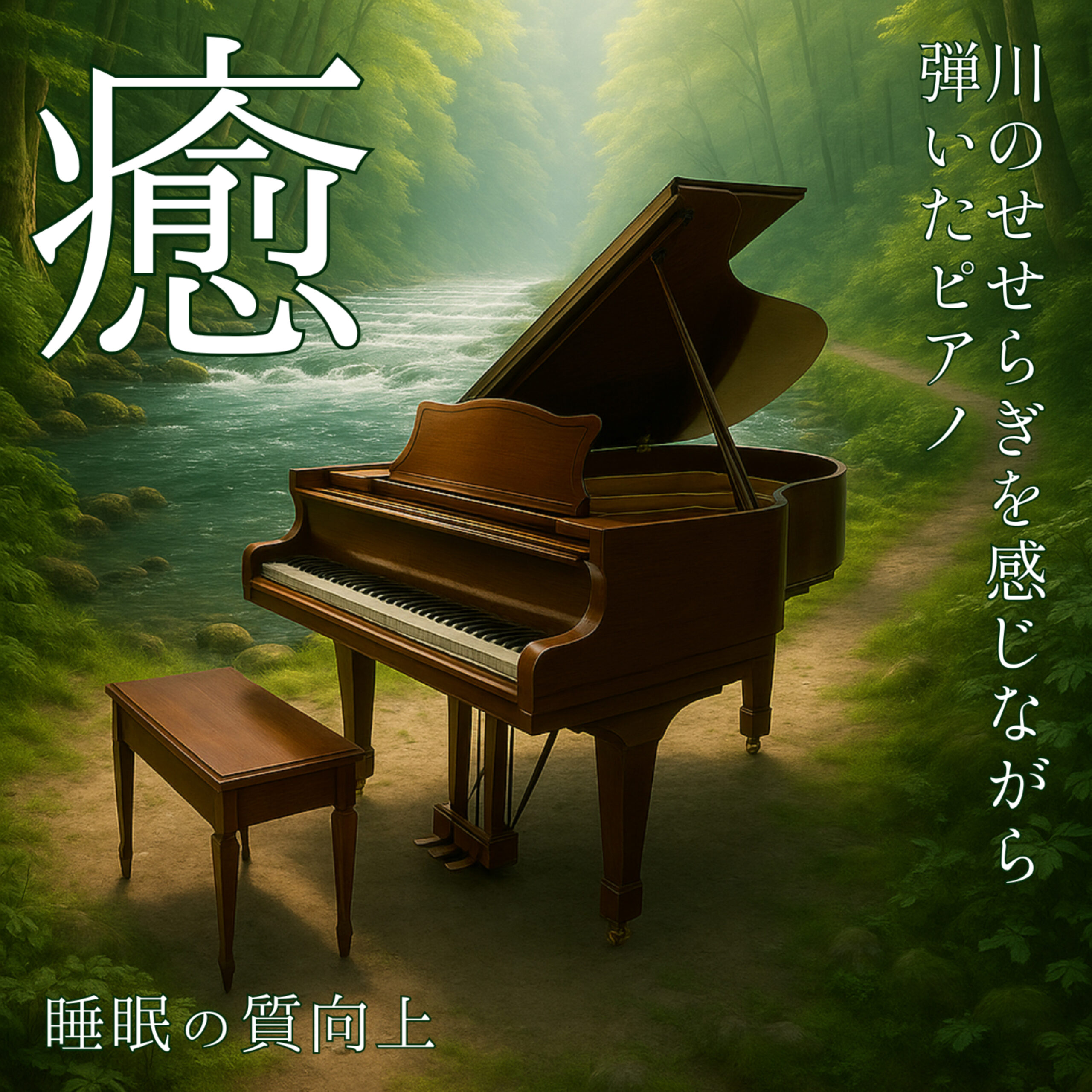 川のせせらぎを感じながら弾いたピアノ 睡眠の質向上