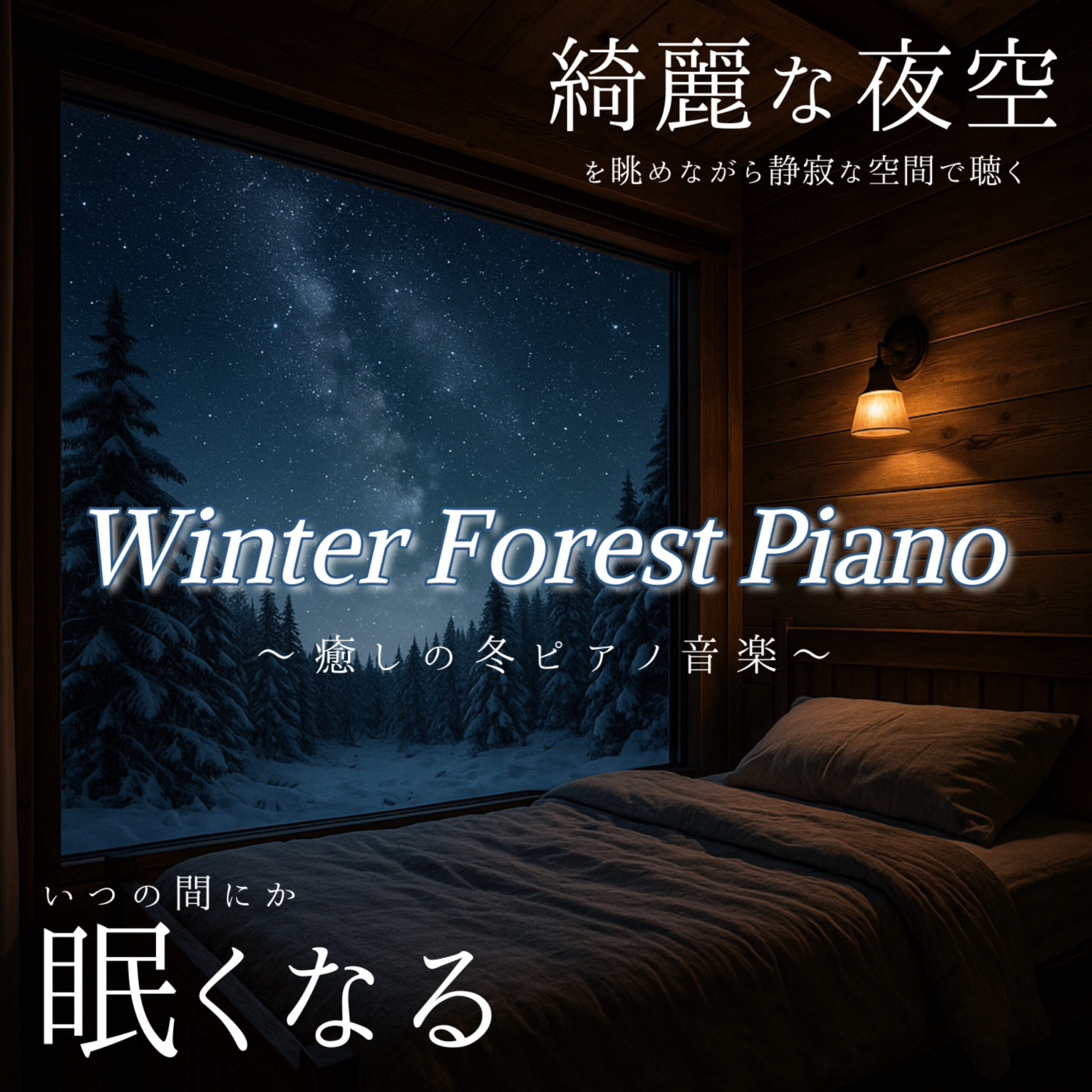 Winter Forest Piano 癒しの冬ピアノ音楽 綺麗な夜空を眺めながら静寂な空間で聴く いつに間にか眠くなる 睡眠音楽