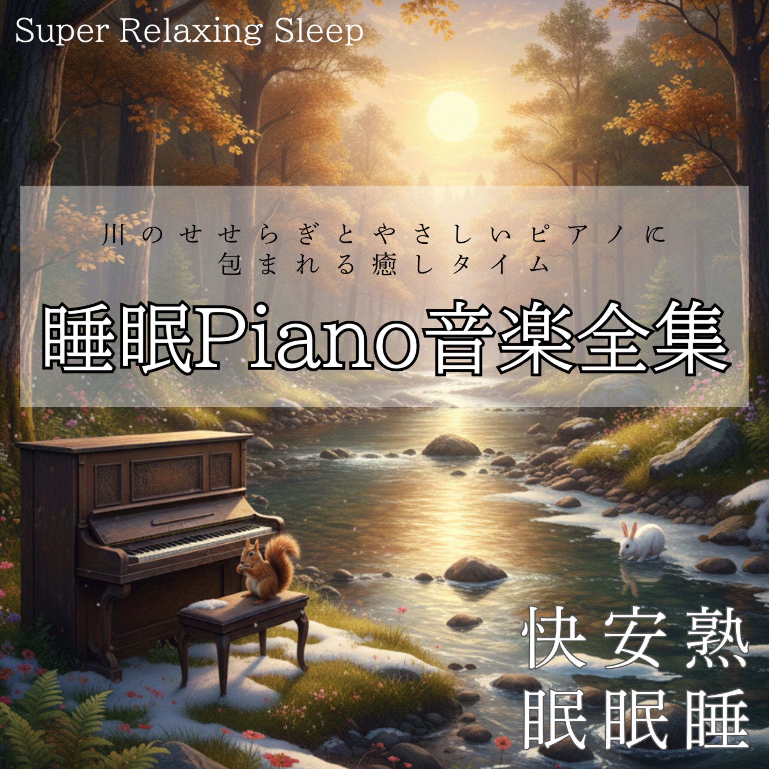 睡眠Piano音楽全集 -川のせせらぎとやさしいピアノに包まれる癒しタイム- Super Relaxing Sleep