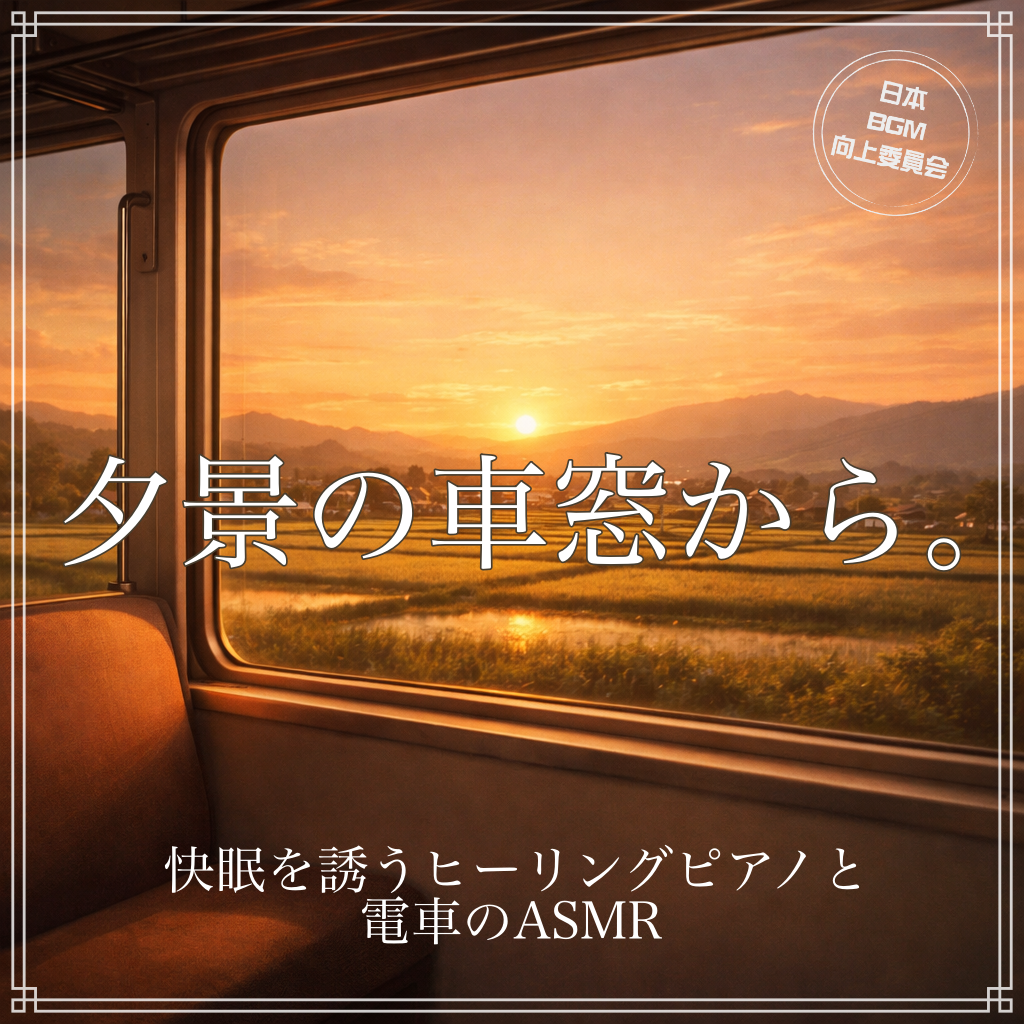 夕景の車窓から。快眠を誘うヒーリングピアノと電車のASMR