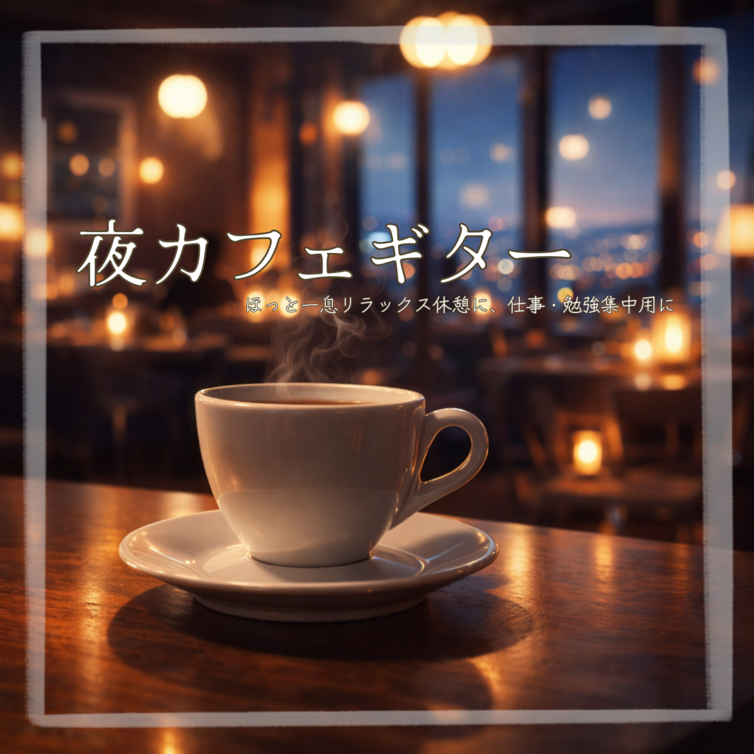 夜カフェギター ほっと一息リラックス休憩に、仕事・勉強集中用に