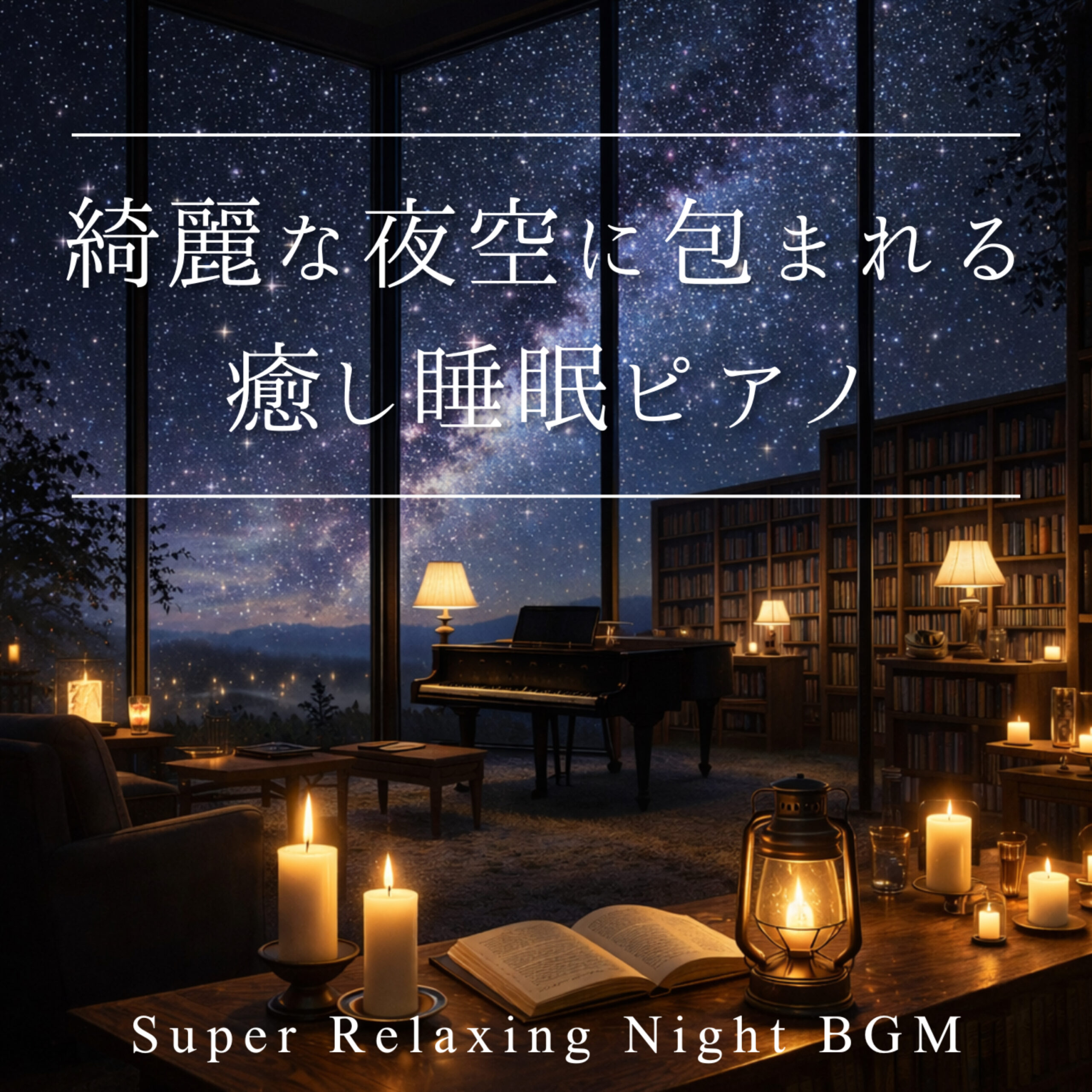 綺麗な夜空に包まれる癒し睡眠ピアノ Super Relaxing Night BGM 熟睡 快眠 安眠