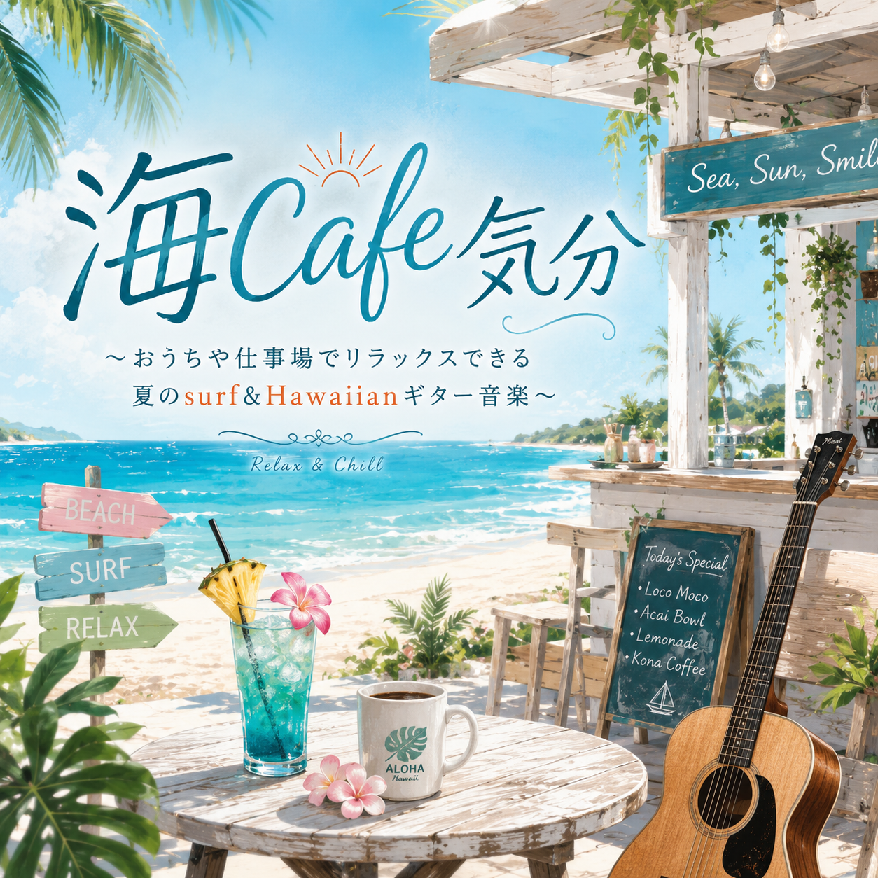 海Cafe気分 〜おうちや仕事場でリラックスできる夏のsurf&Hawaiianギター音楽〜
