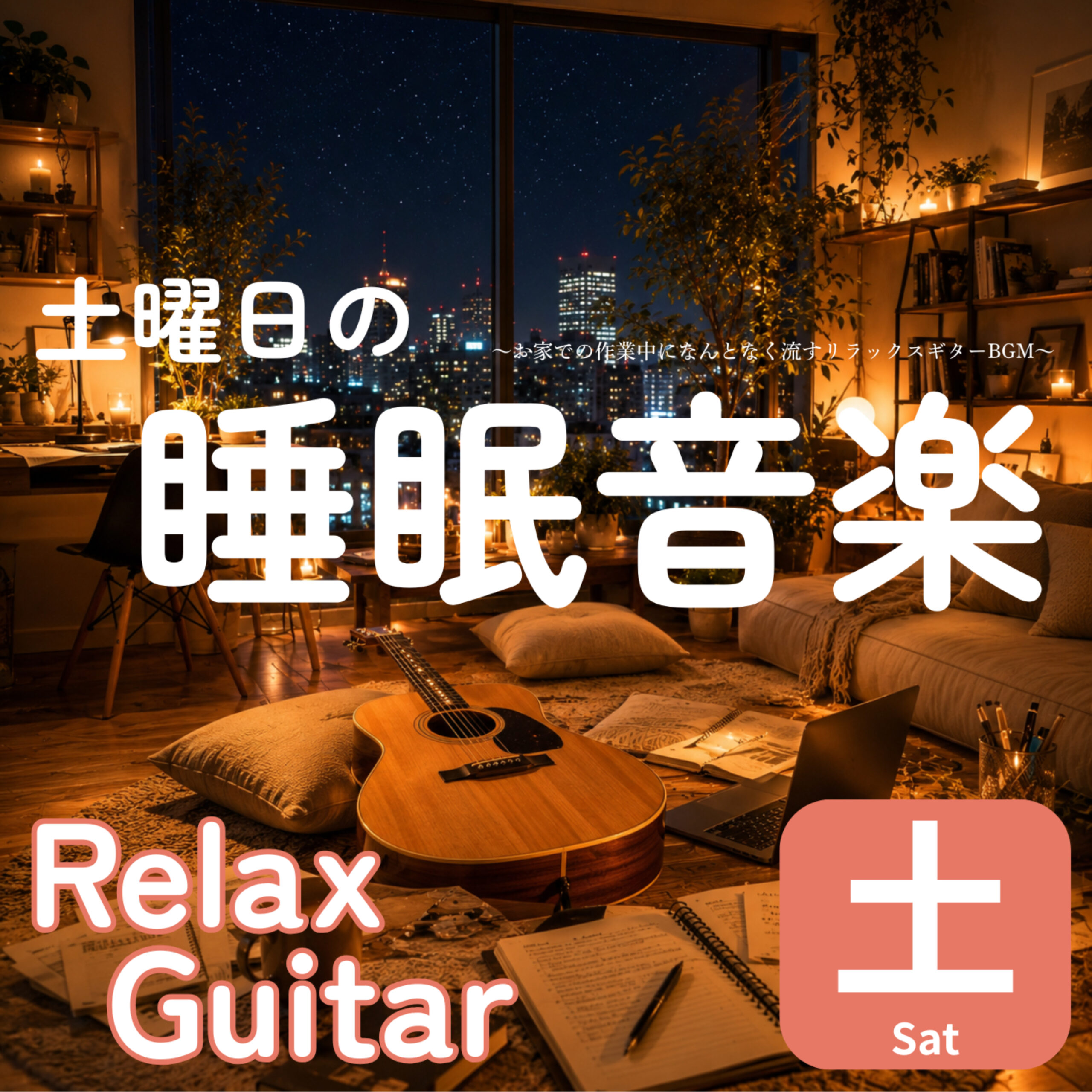 土曜日の睡眠音楽 お家での作業中になんとなく流すリラックスギターBGM