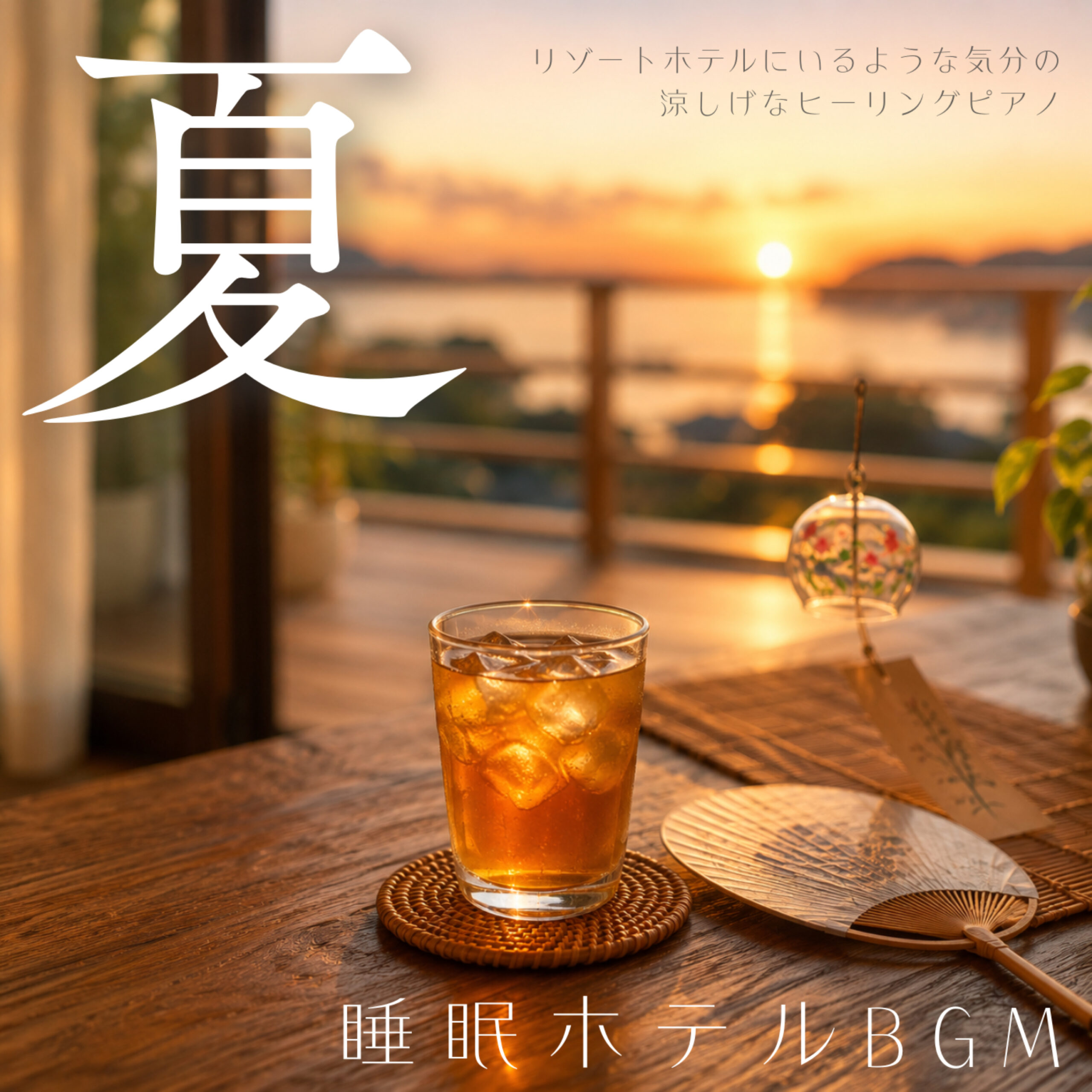 睡眠ホテルBGM 夏 リゾートホテルにいるような気分の涼しげなヒーリングピアノ