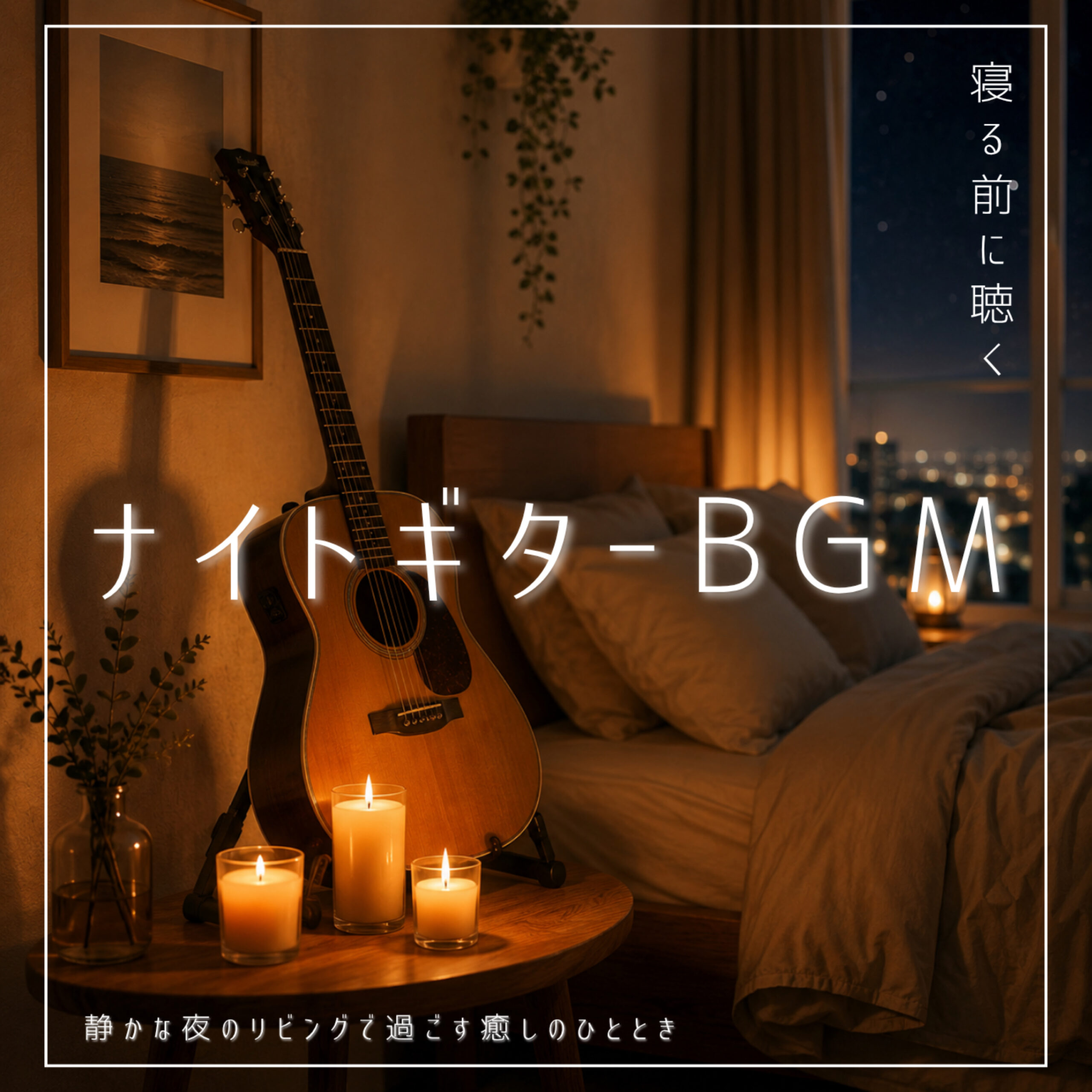 寝る前に聴くナイトギターBGM 静かな夜のリビングで過ごす癒しのひととき