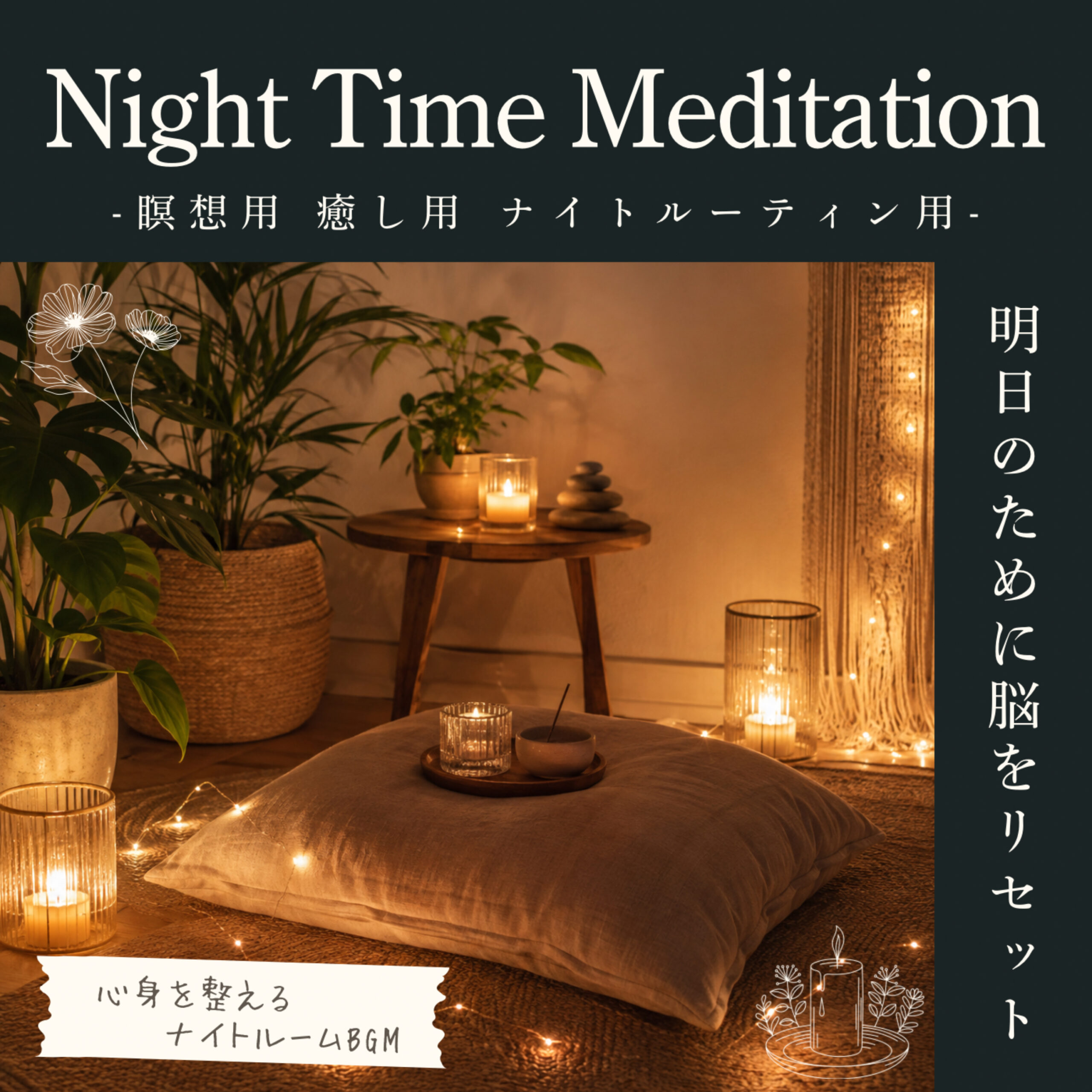 Night Time Meditation 明日のために脳をリセット 心身を整えるナイトルームBGM